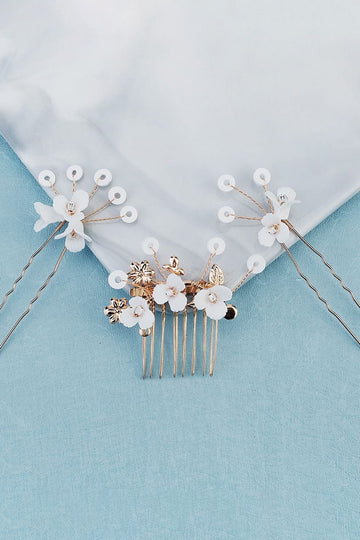 Vintage Handmade Pearl Rhinestone Set Panna młoda Hair Pin